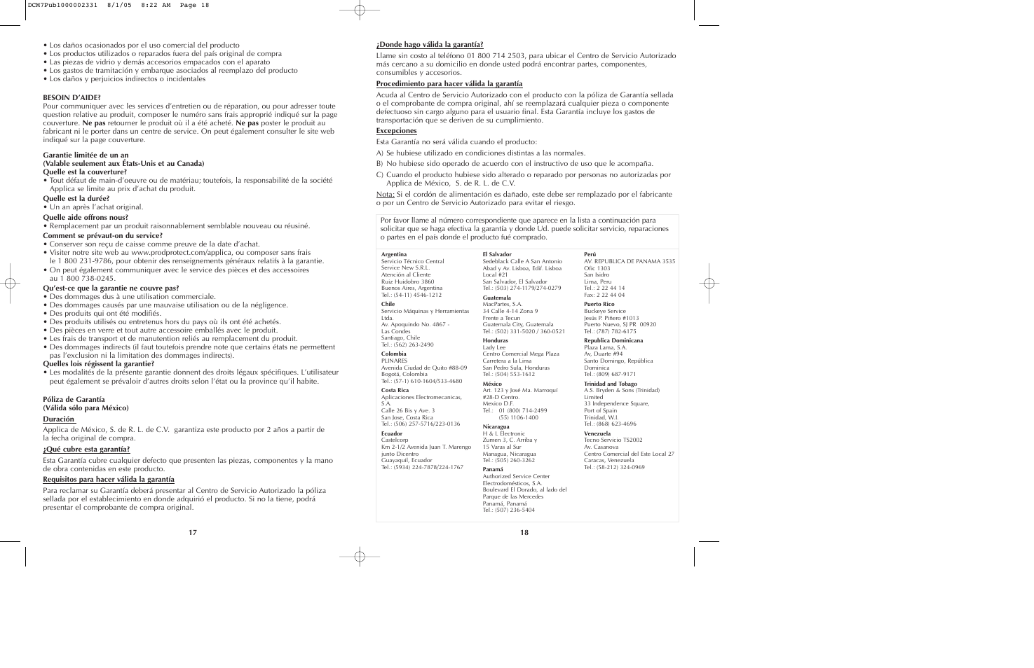 Black & Decker DCM7 User Manual | Page 10 / 11
