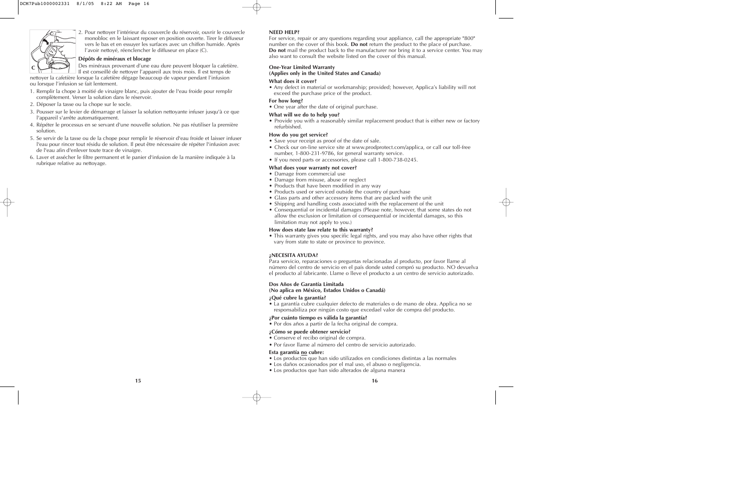 Black & Decker DCM7 User Manual | Page 9 / 11