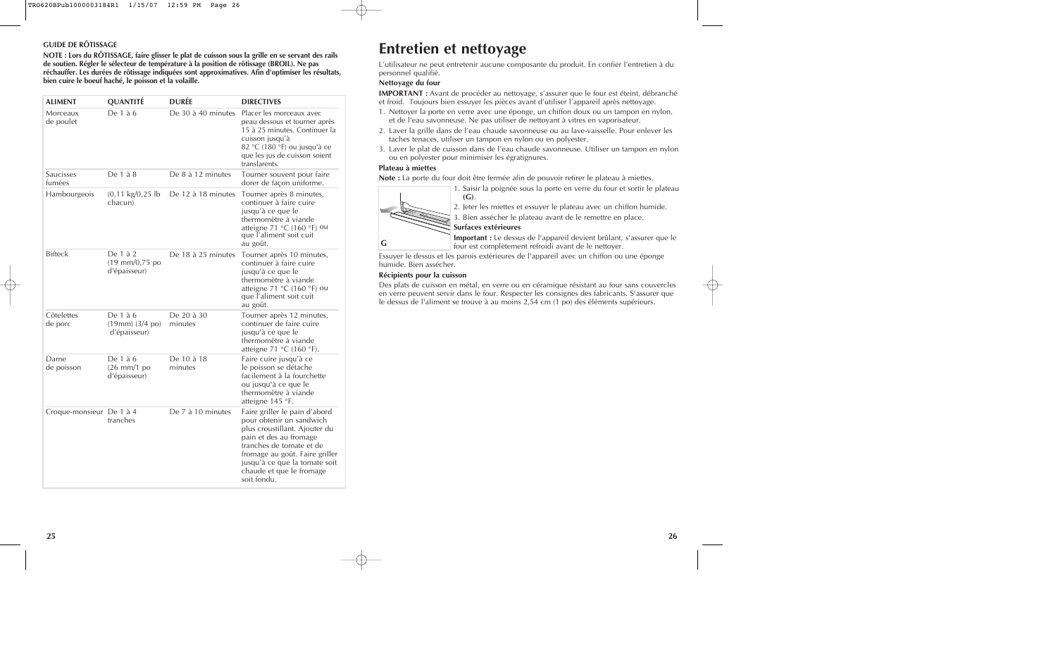 Entretien et nettoyage | Black & Decker TRO620 User Manual | Page 14 / 17