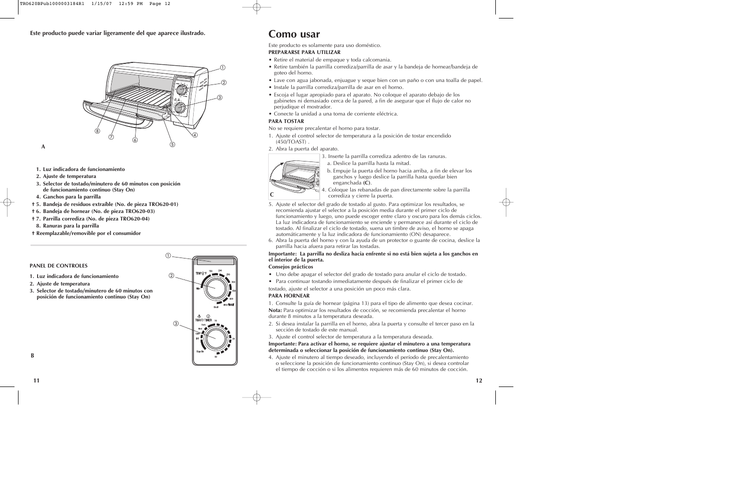 Como usar | Black & Decker TRO620 User Manual | Page 7 / 17