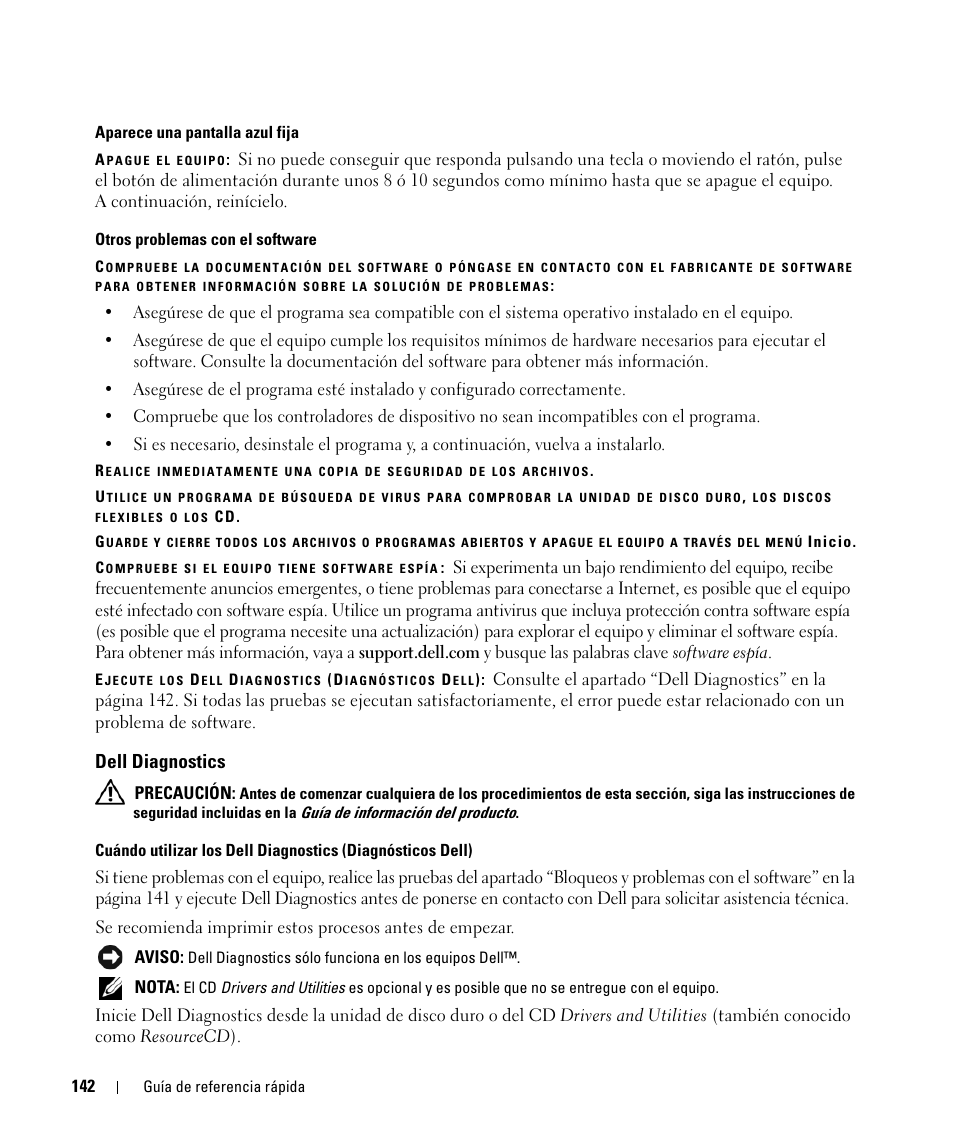 Dell diagnostics | Dell Latitude D420 User Manual | Page 142 / 148