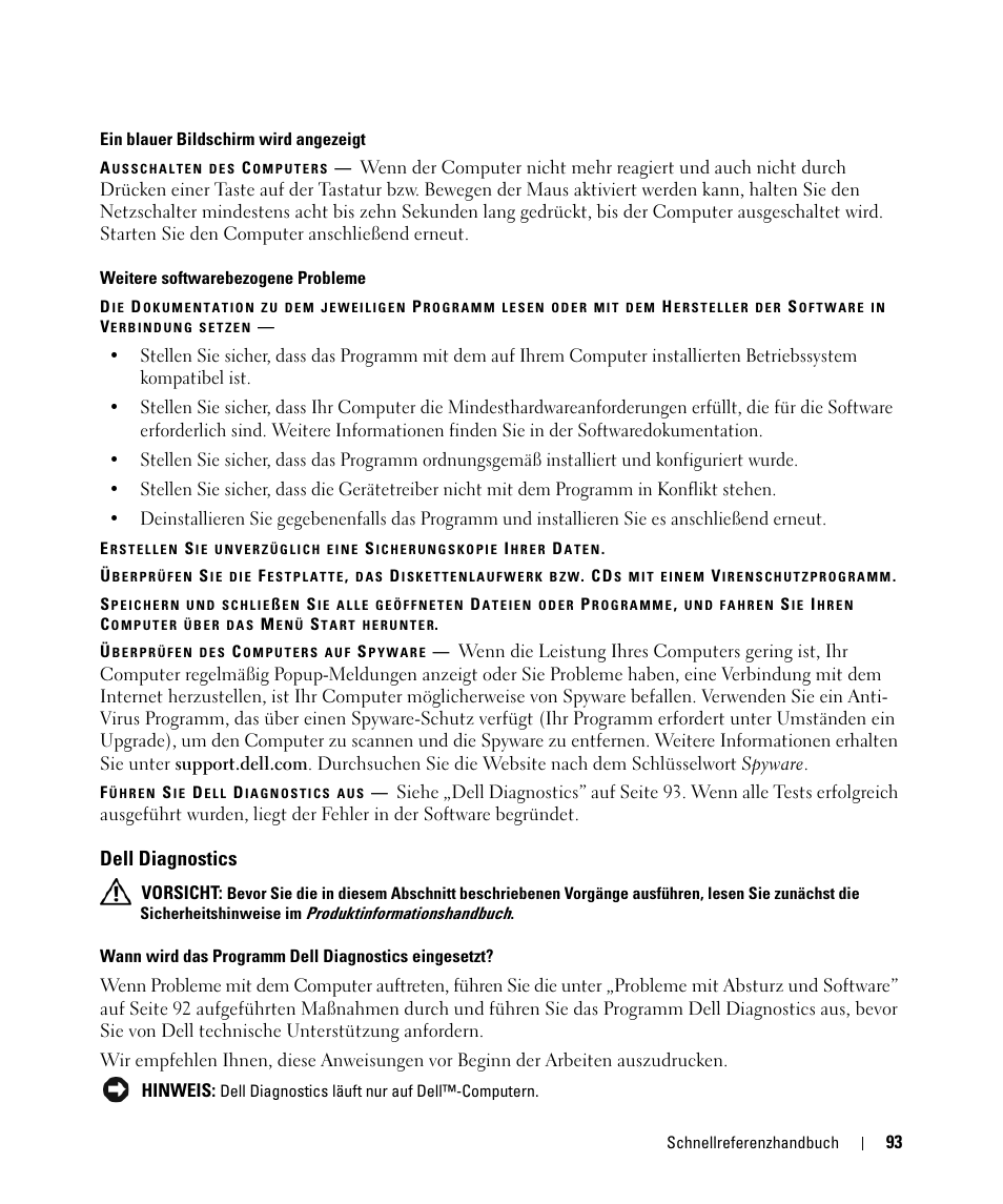 Dell diagnostics | Dell Latitude D420 User Manual | Page 93 / 148