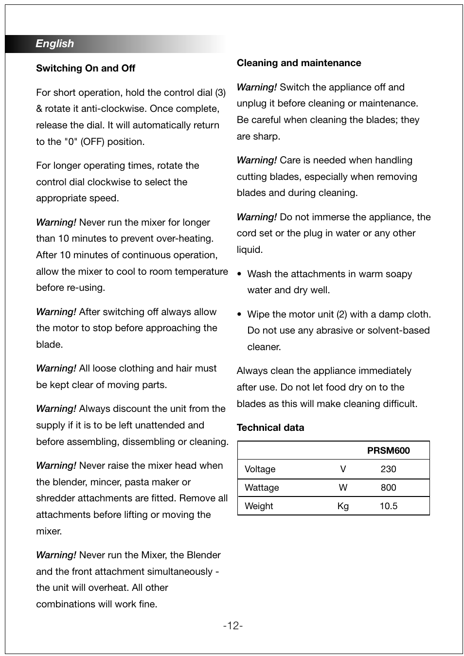 Black & Decker PRSM600 User Manual | Page 12 / 26