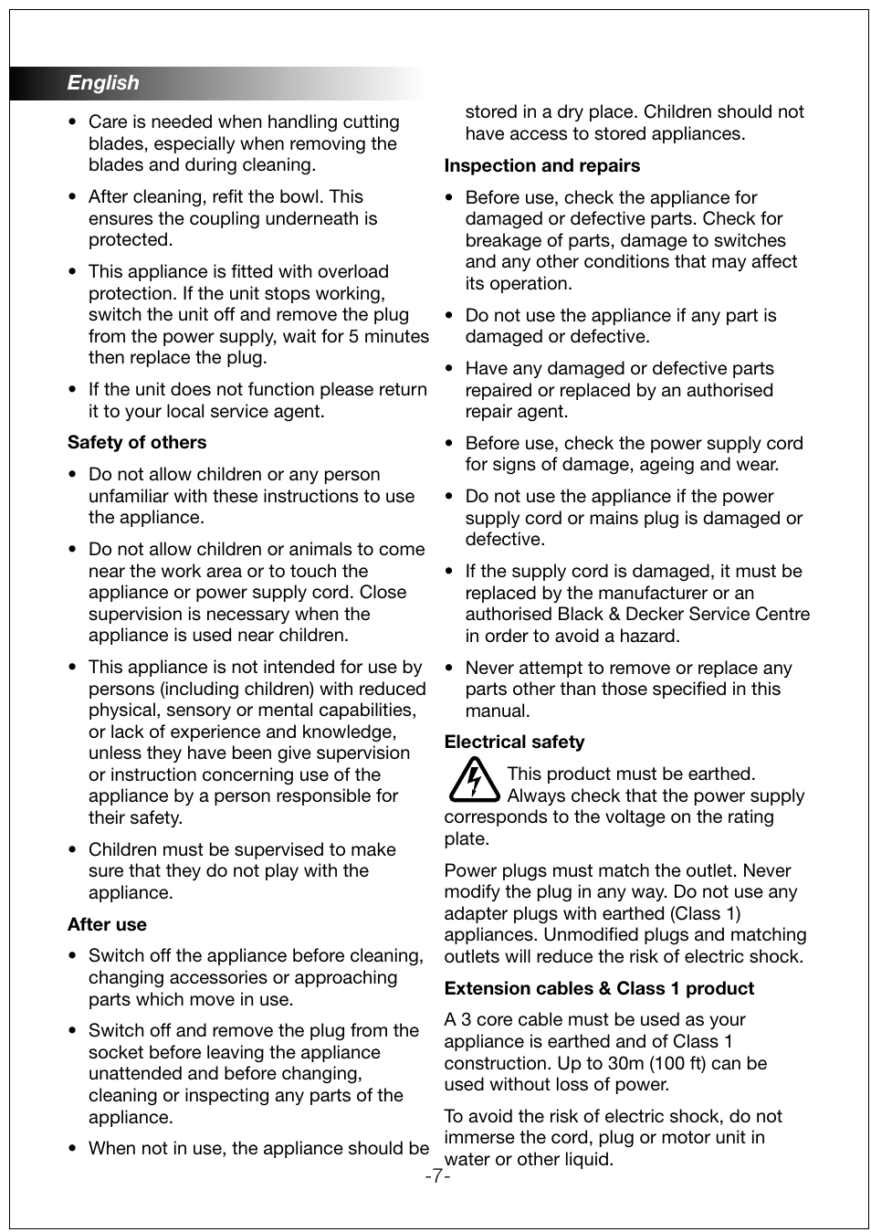 Black & Decker PRSM600 User Manual | Page 7 / 26