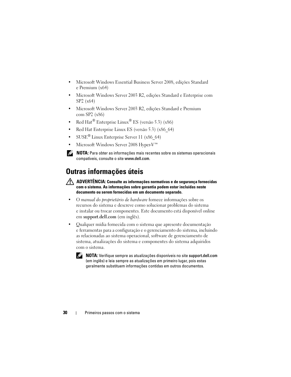 Outras informações úteis | Dell PowerEdge T310 User Manual | Page 32 / 50