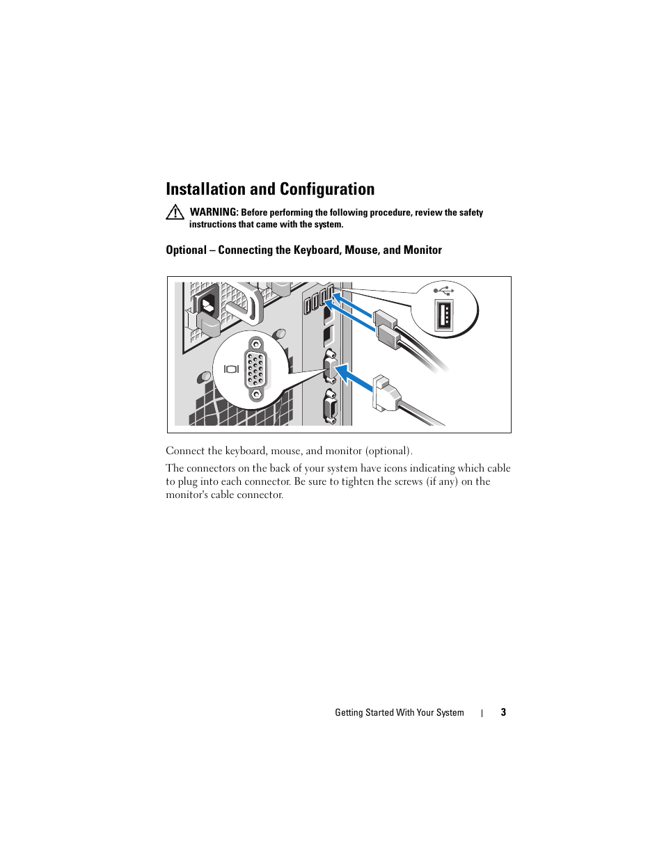 Installation and configuration | Dell PowerEdge T310 User Manual | Page 5 / 50