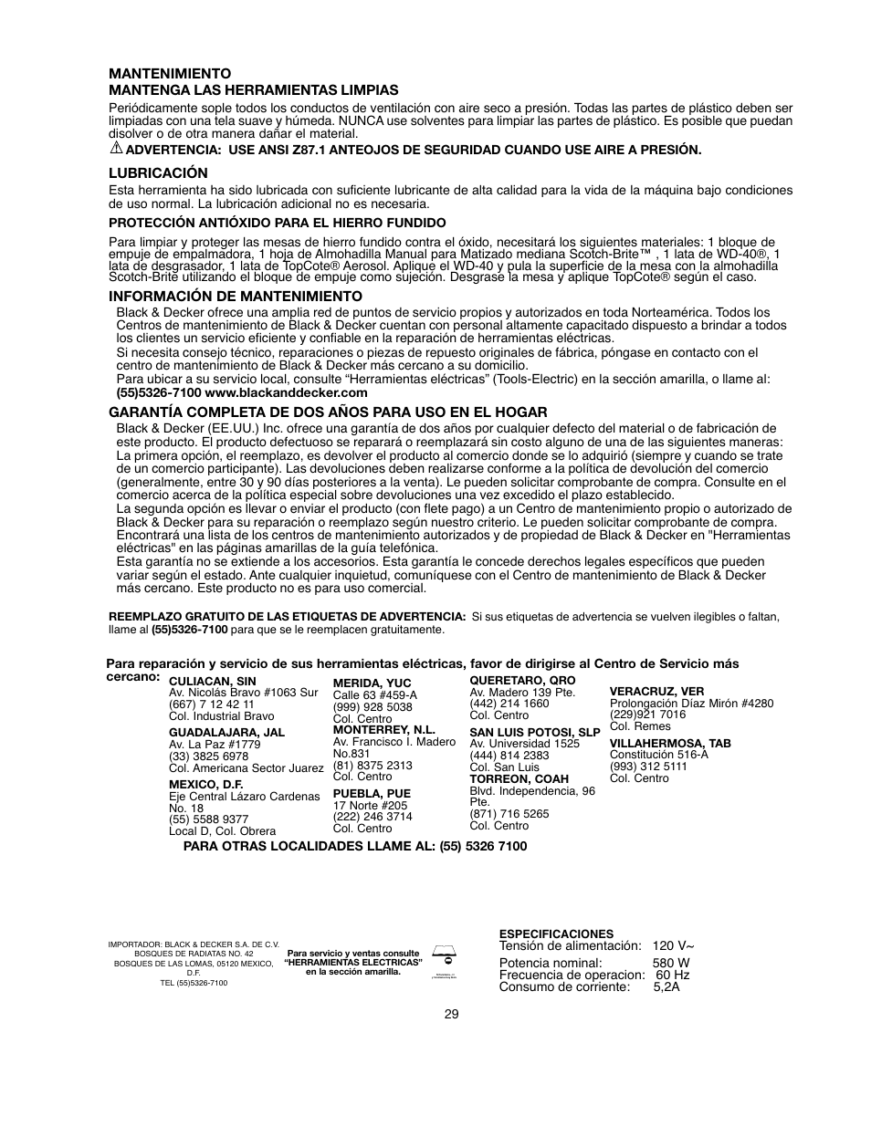 Black & Decker BDSA100 User Manual | Page 29 / 40