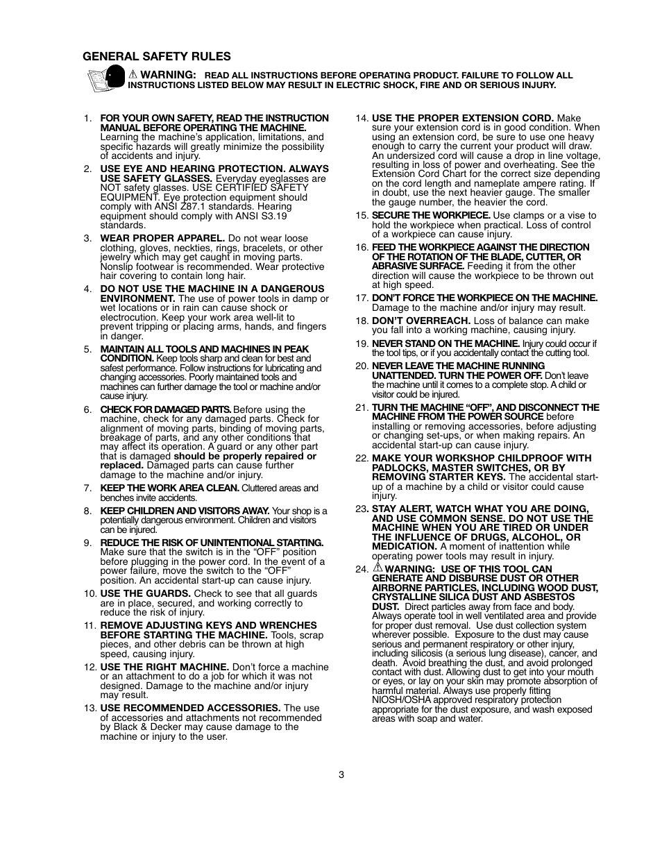 Black & Decker BDSA100 User Manual | Page 3 / 40