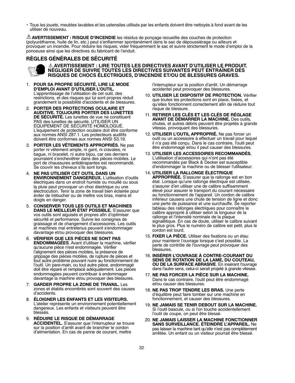 Black & Decker BDSA100 User Manual | Page 32 / 40