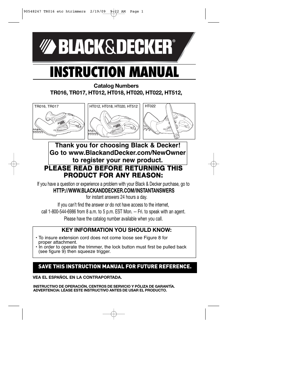 Black & Decker TR017 User Manual | 24 pages