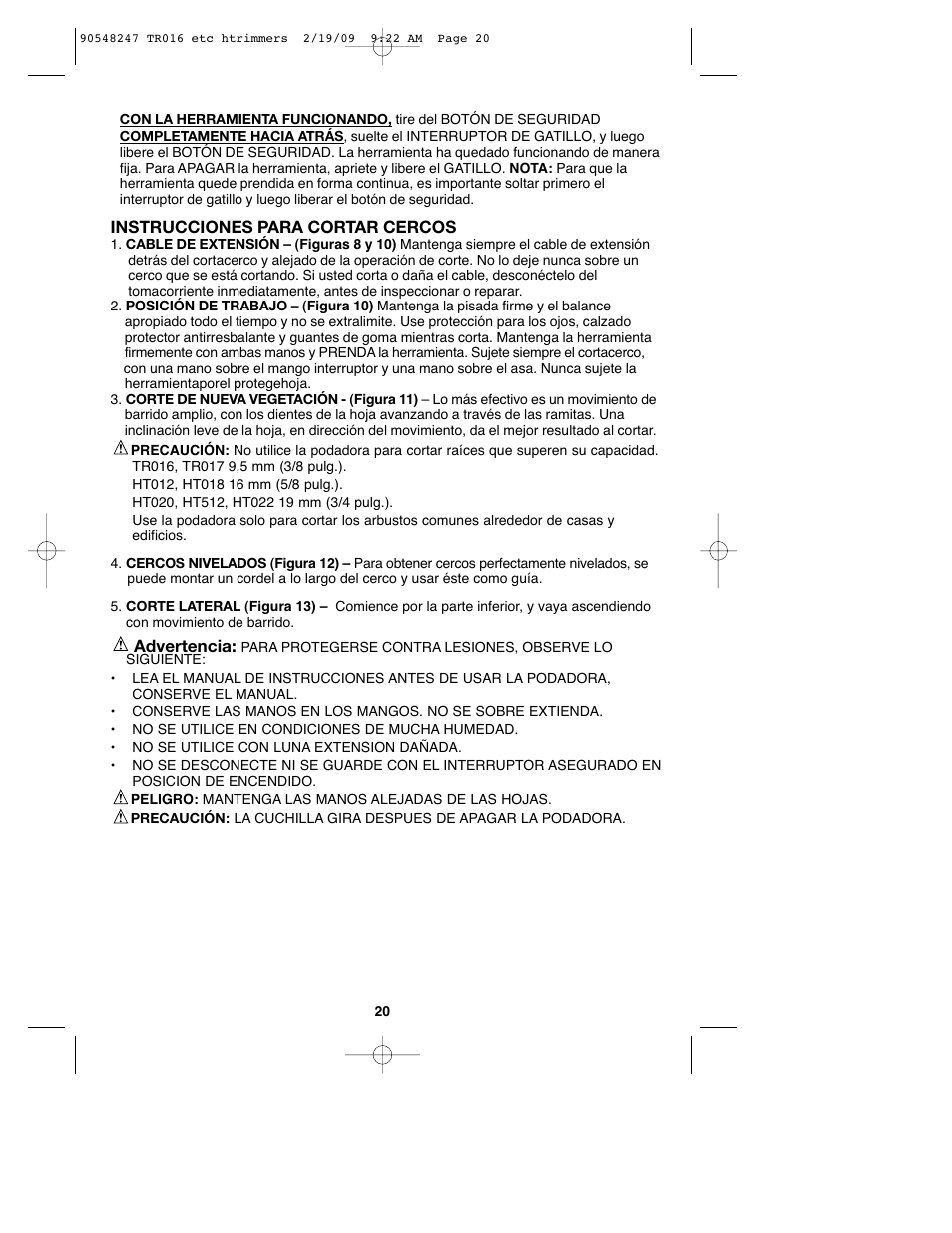 Black & Decker TR017 User Manual | Page 20 / 24