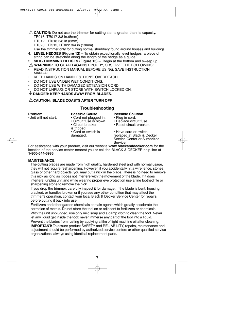 Black & Decker TR017 User Manual | Page 7 / 24