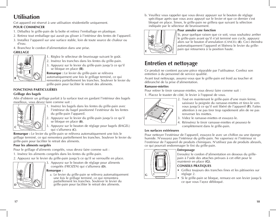 Entretien et nettoyage, Utilisation | Black & Decker T1700IKT User Manual | Page 10 / 13