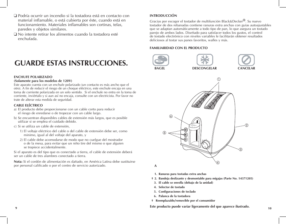 Guarde estas instrucciones | Black & Decker T1700IKT User Manual | Page 6 / 13