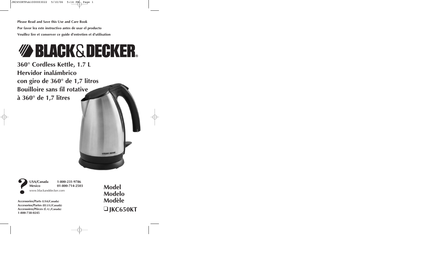 Black & Decker JKC650KT User Manual | 13 pages