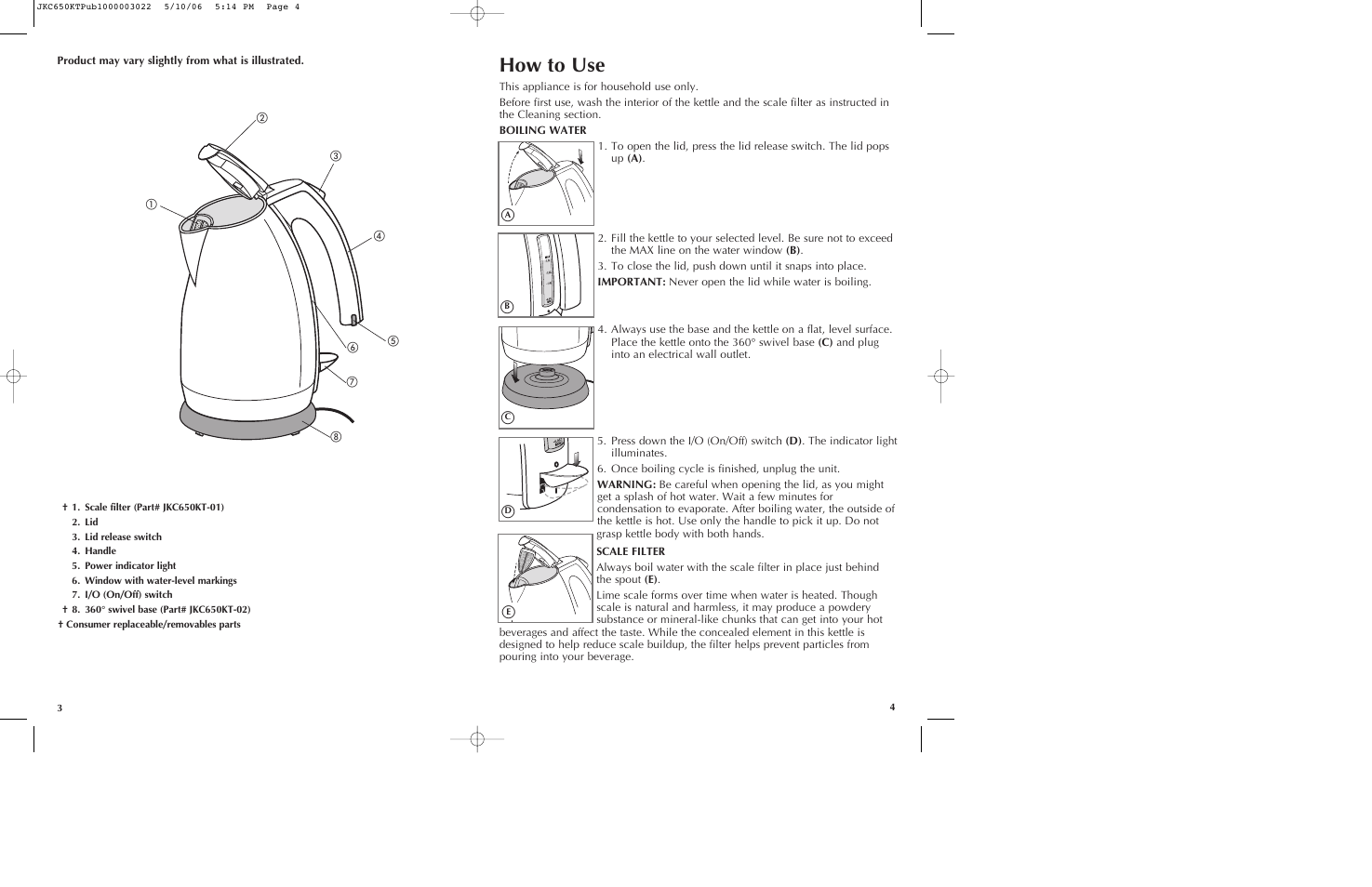 How to use | Black & Decker JKC650KT User Manual | Page 3 / 13