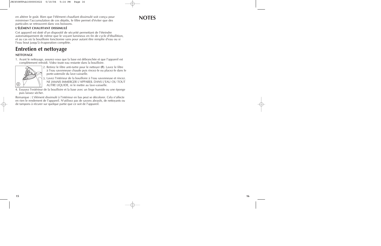 Entretien et nettoyage | Black & Decker JKC650KT User Manual | Page 9 / 13