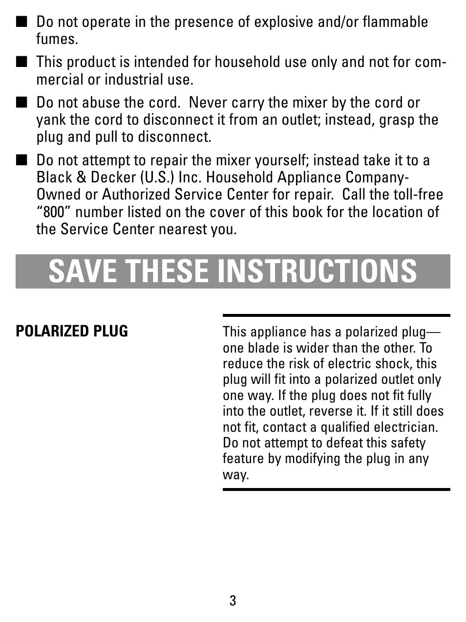 Save these instructions | Black & Decker M175W Shown User Manual | Page 3 / 16