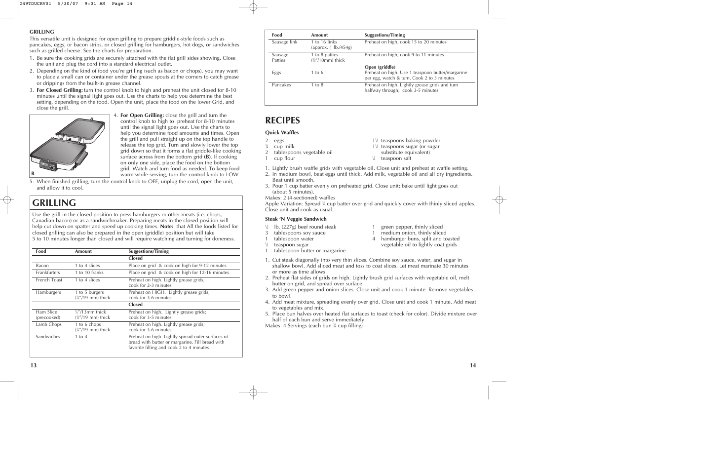 Grilling, Recipes | Black & Decker G49TD User Manual | Page 8 / 11