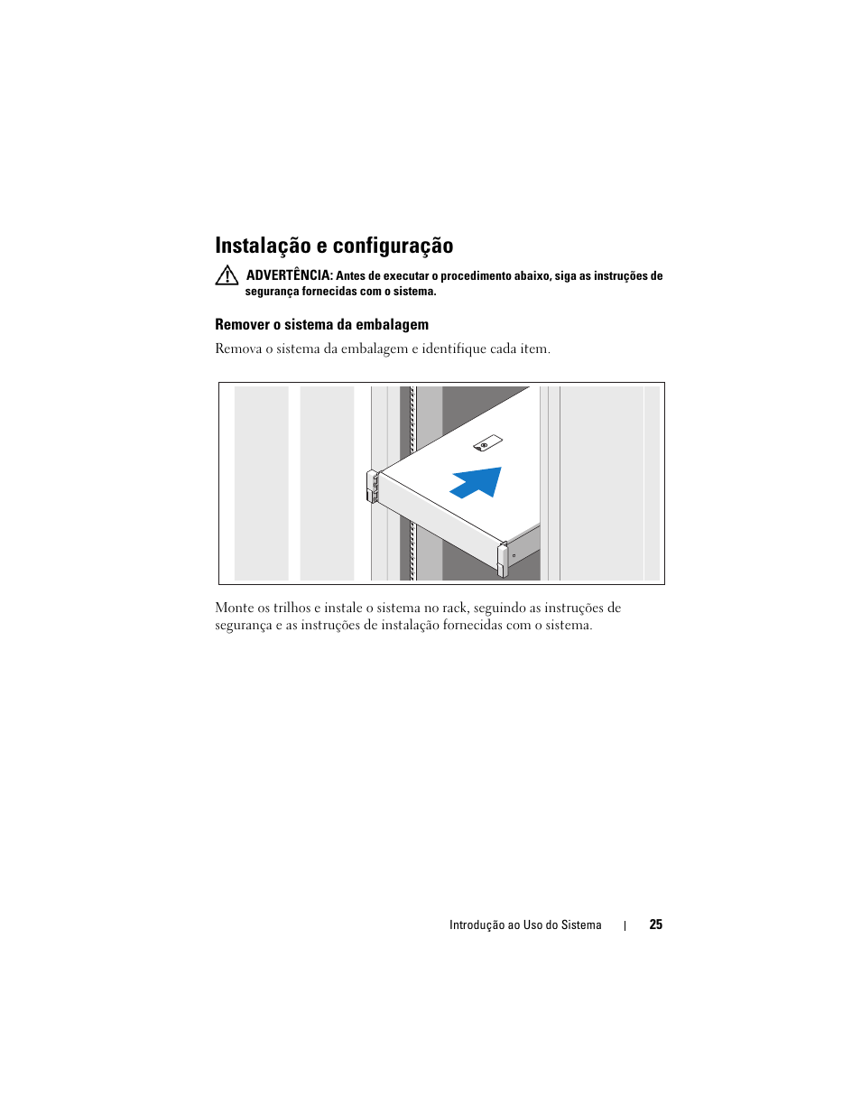 Instalação e configuração, Remover o sistema da embalagem | Dell DR4000 User Manual | Page 27 / 50