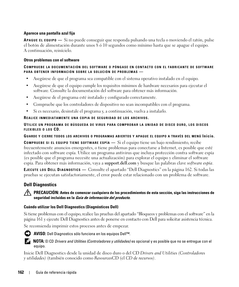 Dell diagnostics | Dell Latitude D520 User Manual | Page 162 / 168