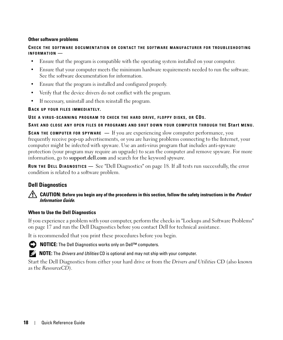 Dell diagnostics | Dell Latitude D520 User Manual | Page 18 / 168
