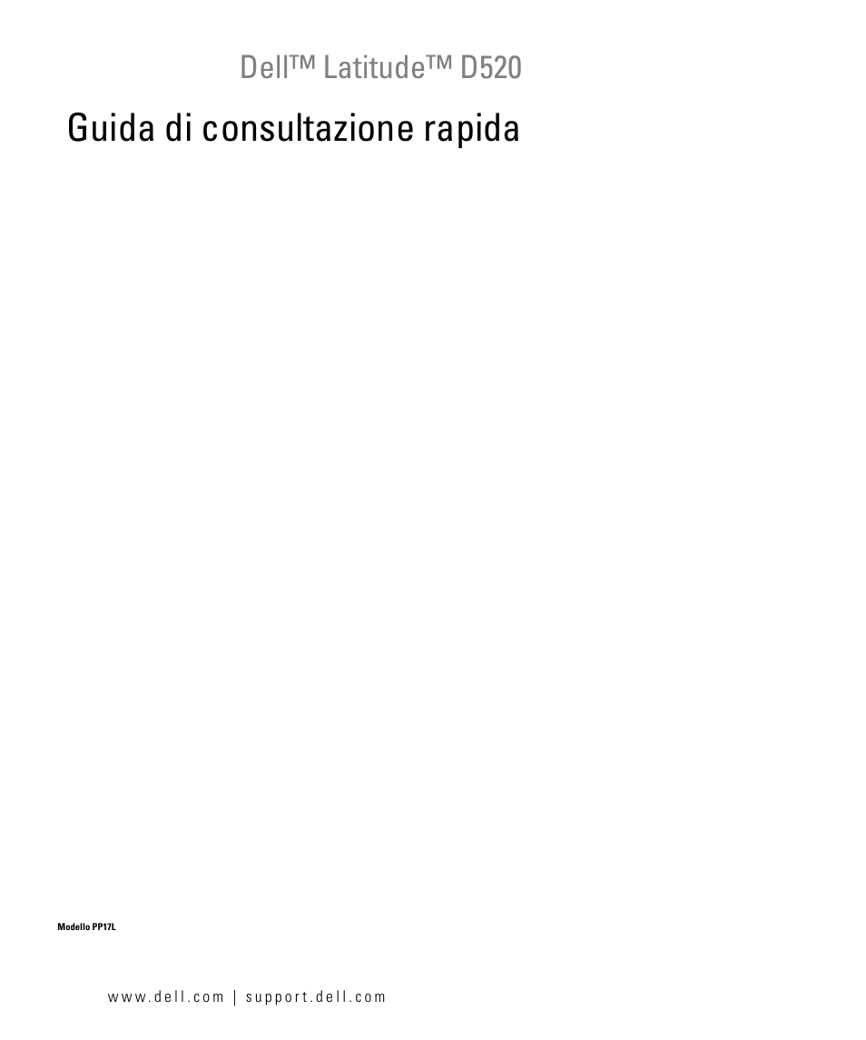 Guida di consultazione rapida, Dell™ latitude™ d520 | Dell Latitude D520 User Manual | Page 97 / 168