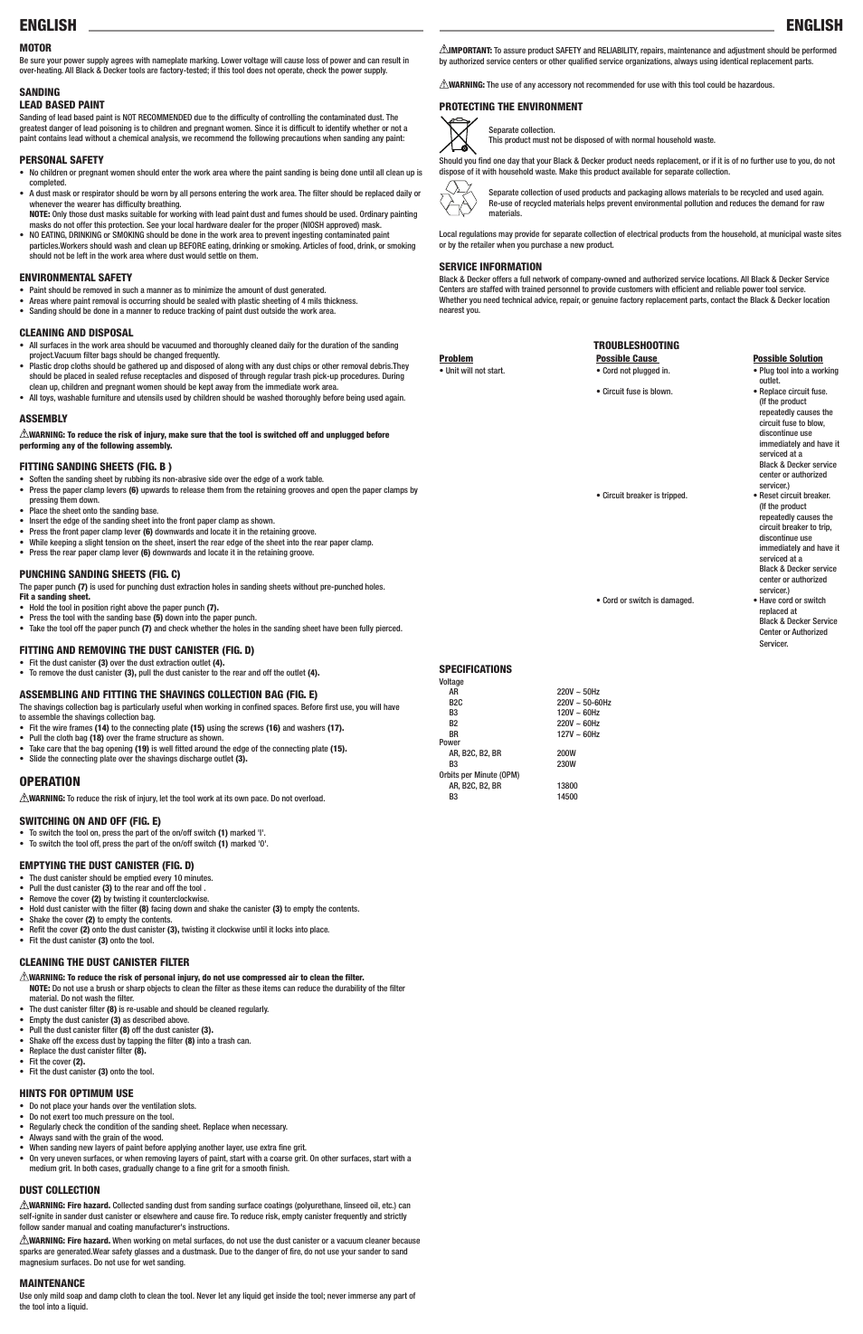 English, Operation | Black & Decker 90549547 User Manual | Page 5 / 6