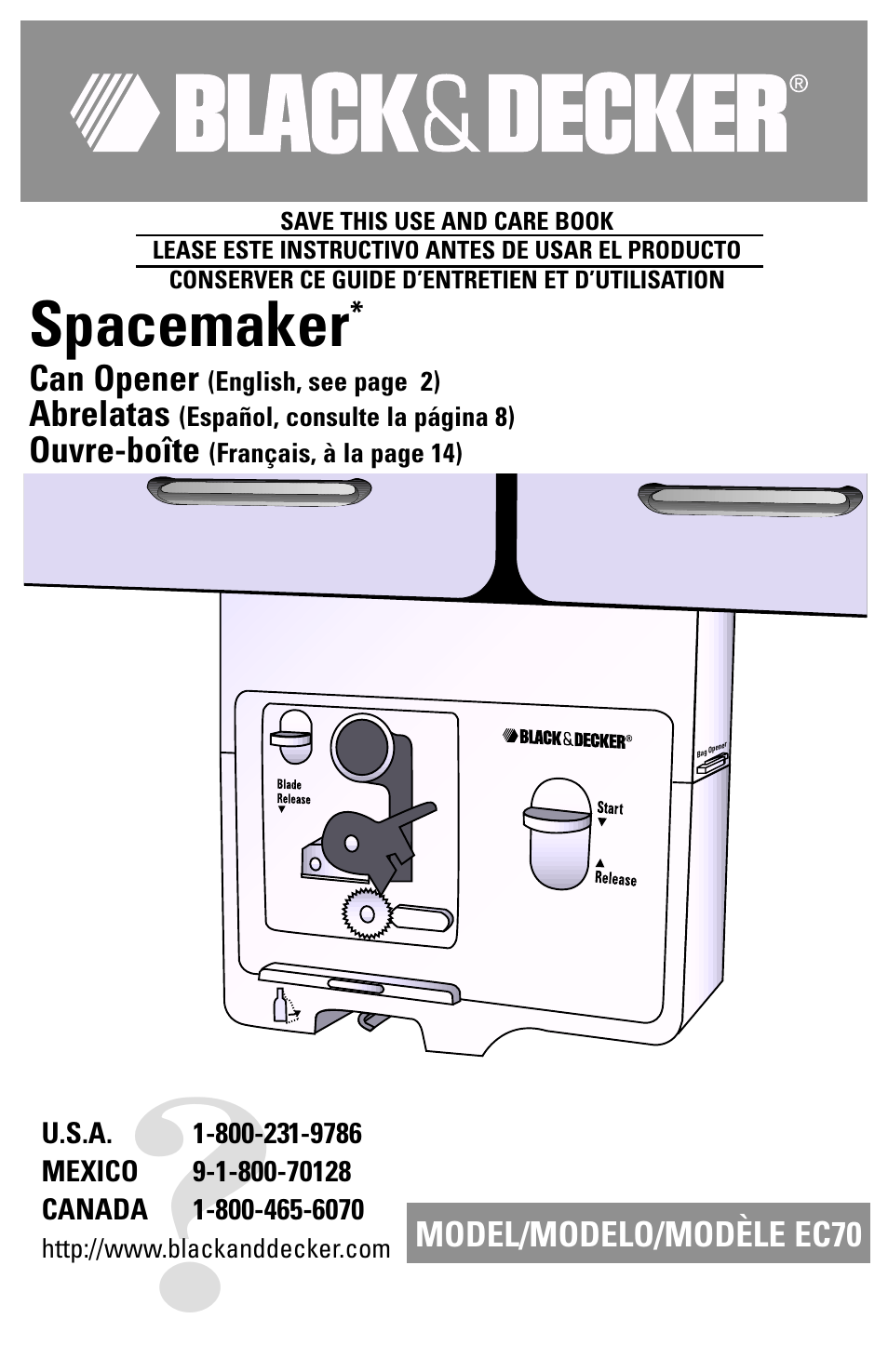 Black & Decker EC70 User Manual | 20 pages