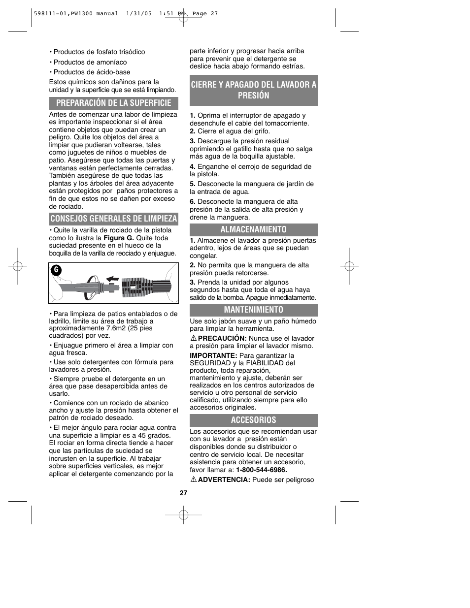 Black & Decker PW1300 User Manual | Page 27 / 35
