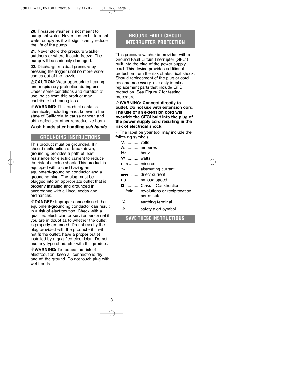 Black & Decker PW1300 User Manual | Page 3 / 35