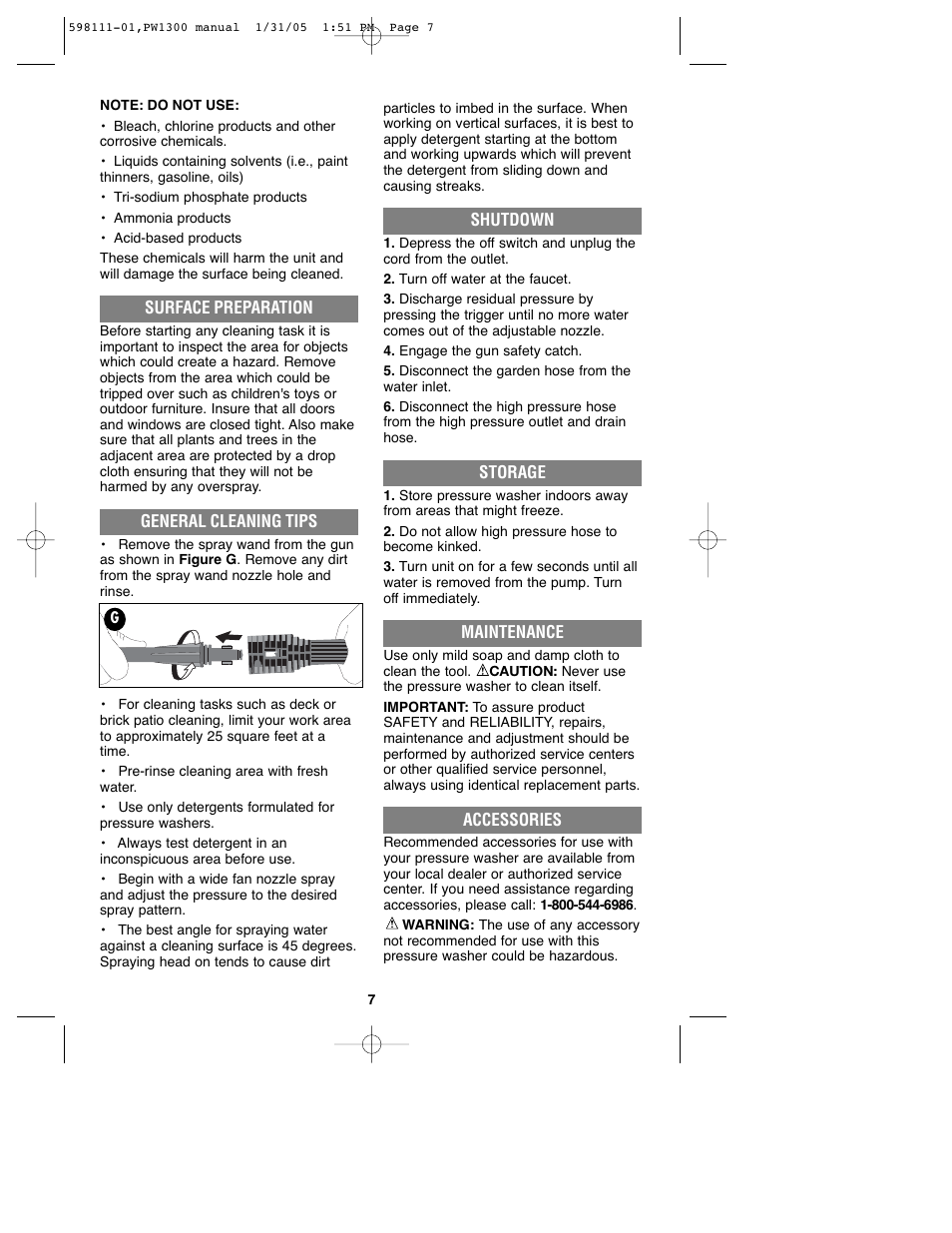 Black & Decker PW1300 User Manual | Page 7 / 35