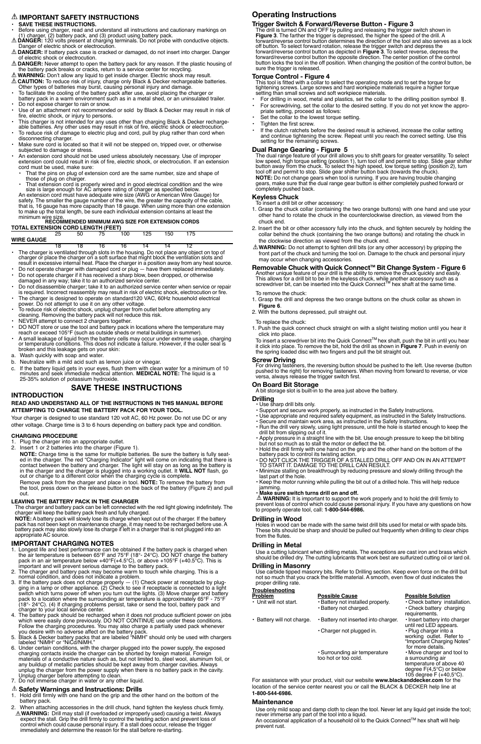 Operating instructions, Save these instructions | Black & Decker Fire Storm 5146604-00 User Manual | Page 2 / 7