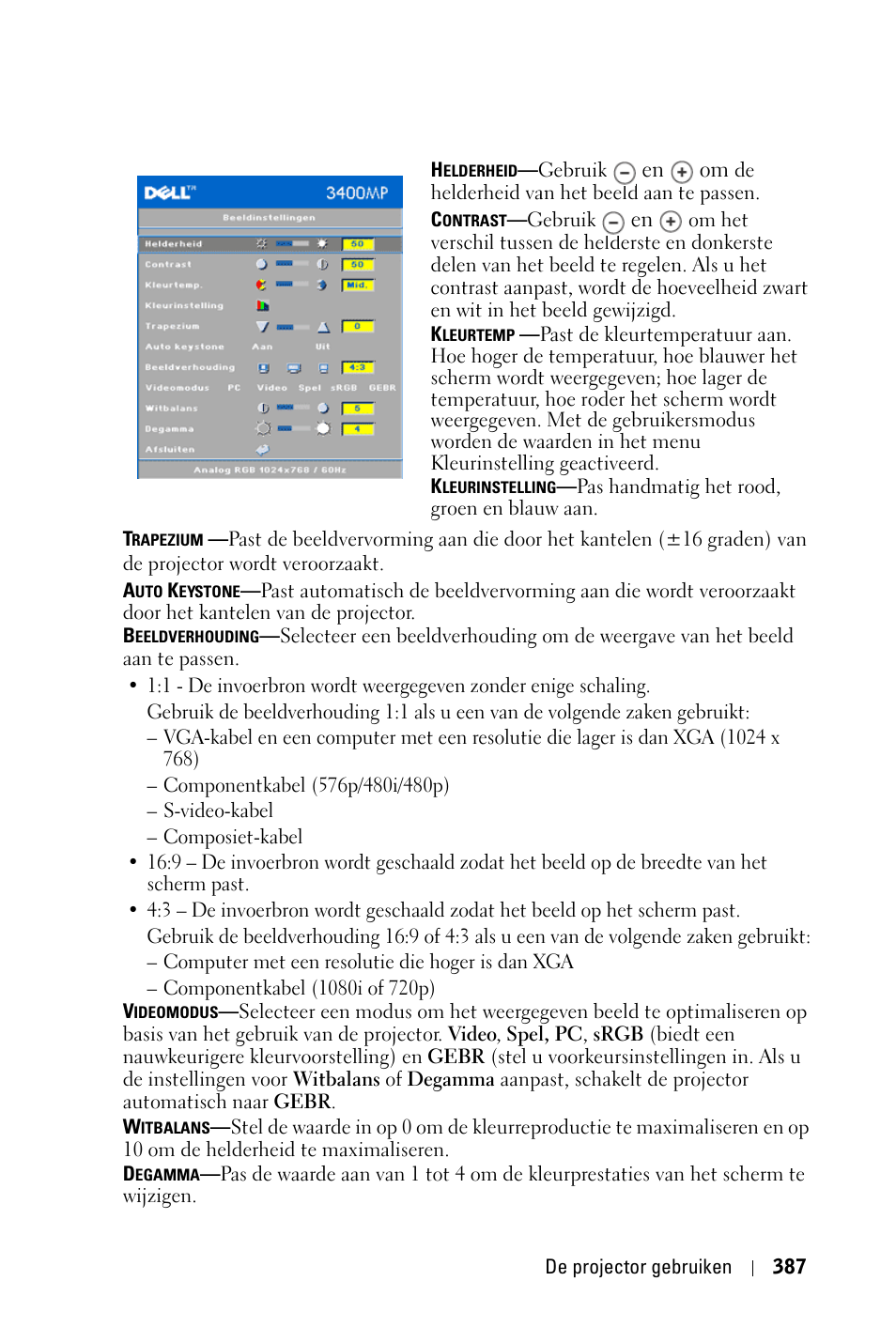 Dell 3400MP Projector User Manual | Page 387 / 570