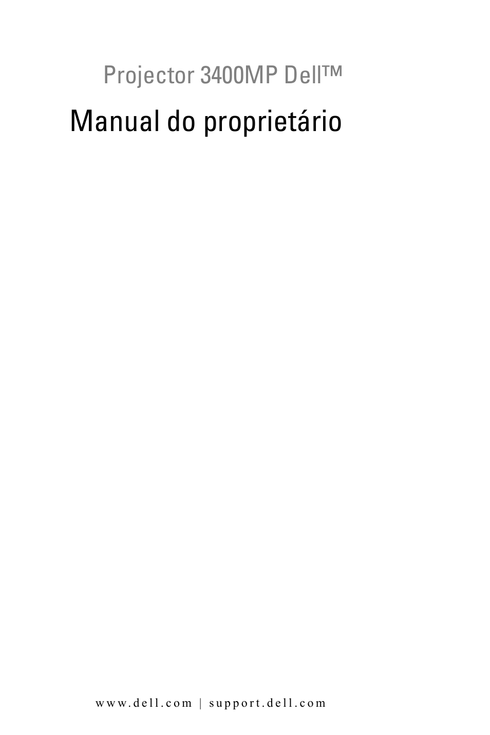 Manual do proprietário, Projector 3400mp dell | Dell 3400MP Projector User Manual | Page 503 / 570