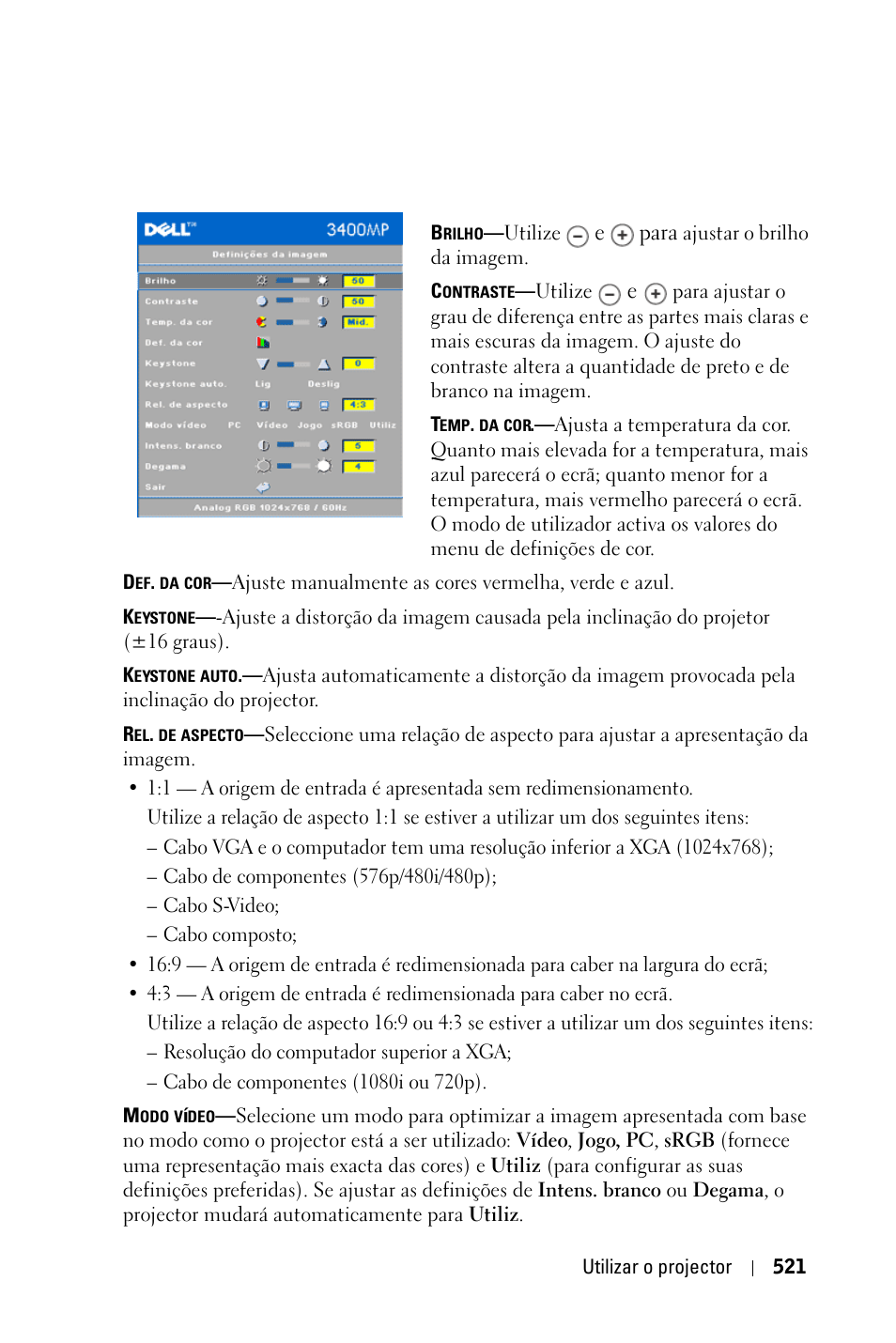 Dell 3400MP Projector User Manual | Page 521 / 570