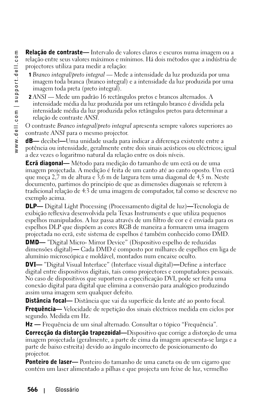 Dell 3400MP Projector User Manual | Page 566 / 570