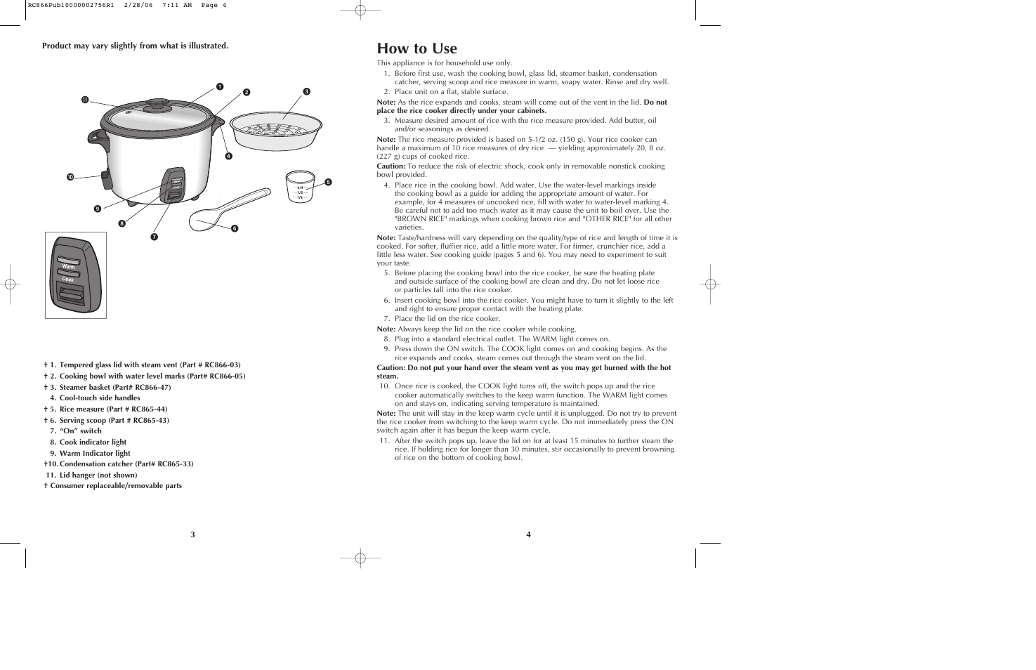 How to use | Black & Decker RC866 User Manual | Page 3 / 15