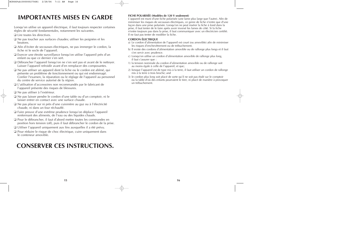 Black & Decker RC866 User Manual | Page 9 / 15