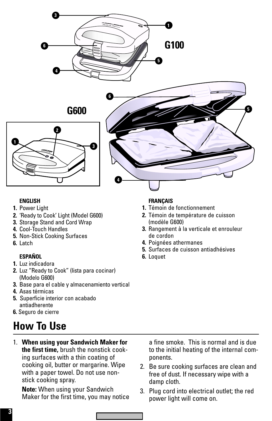 How to use | Black & Decker G600 User Manual | Page 3 / 10