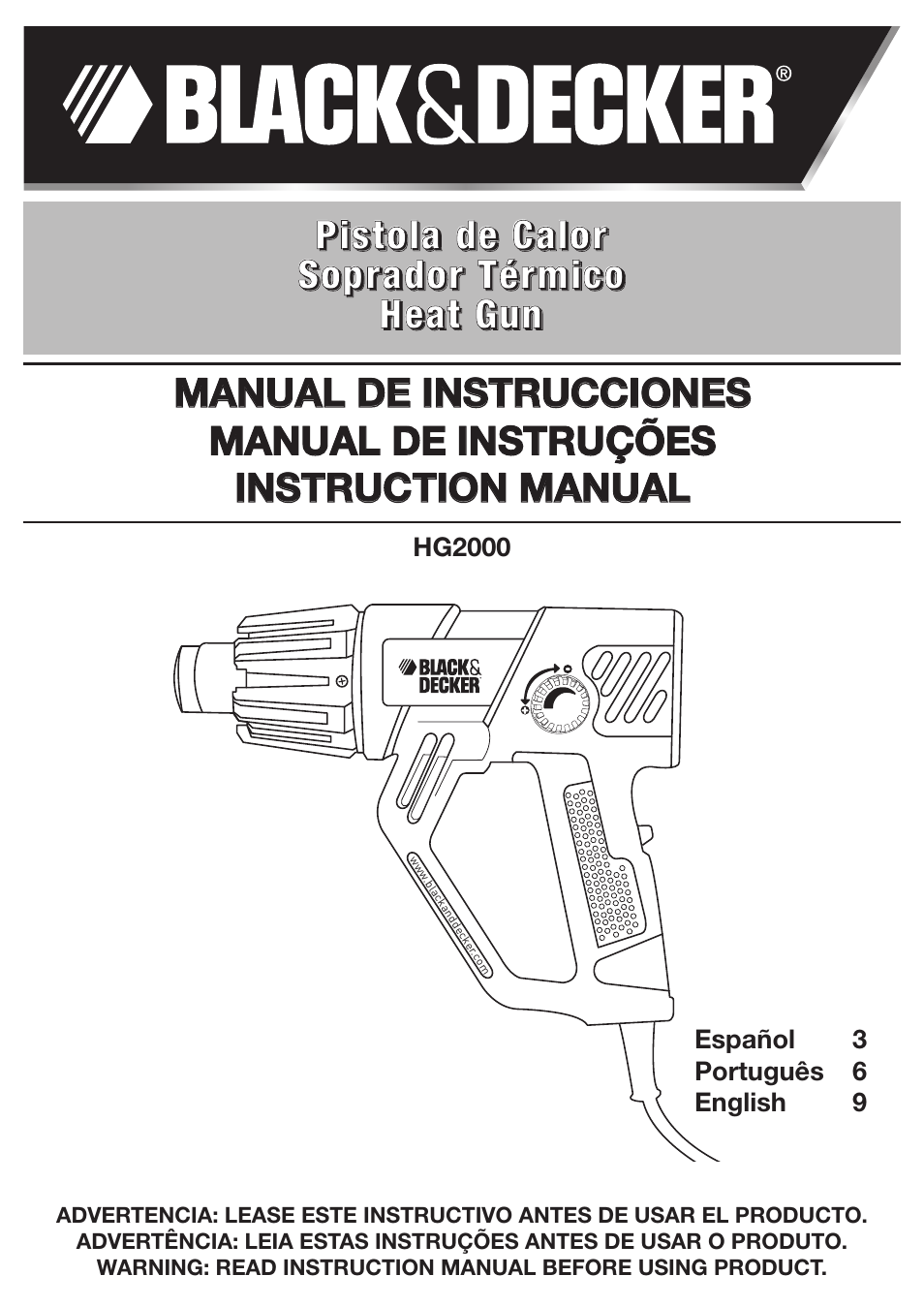 Black & Decker HG2000 User Manual | 12 pages