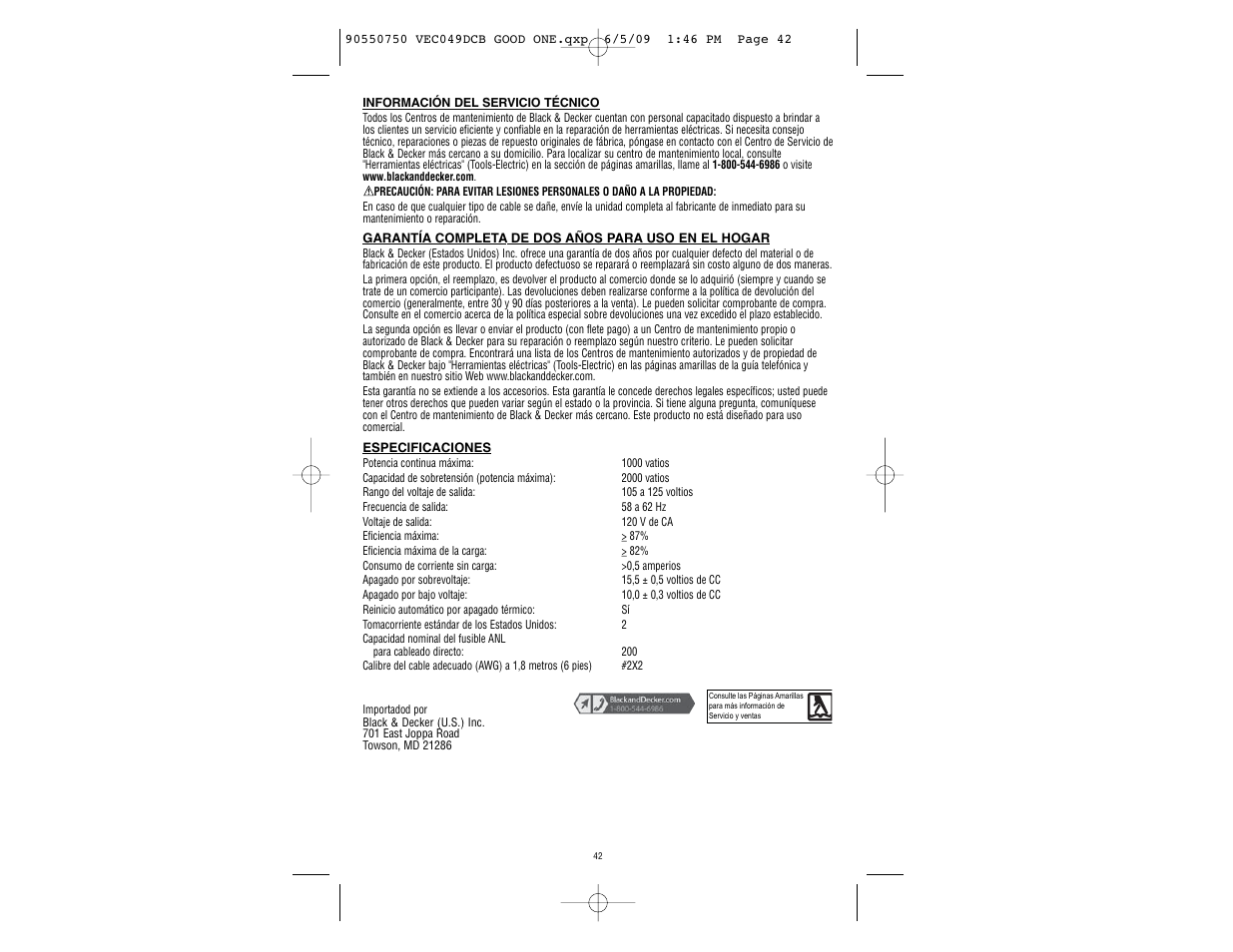 Black & Decker Marine Battery User Manual | Page 22 / 22