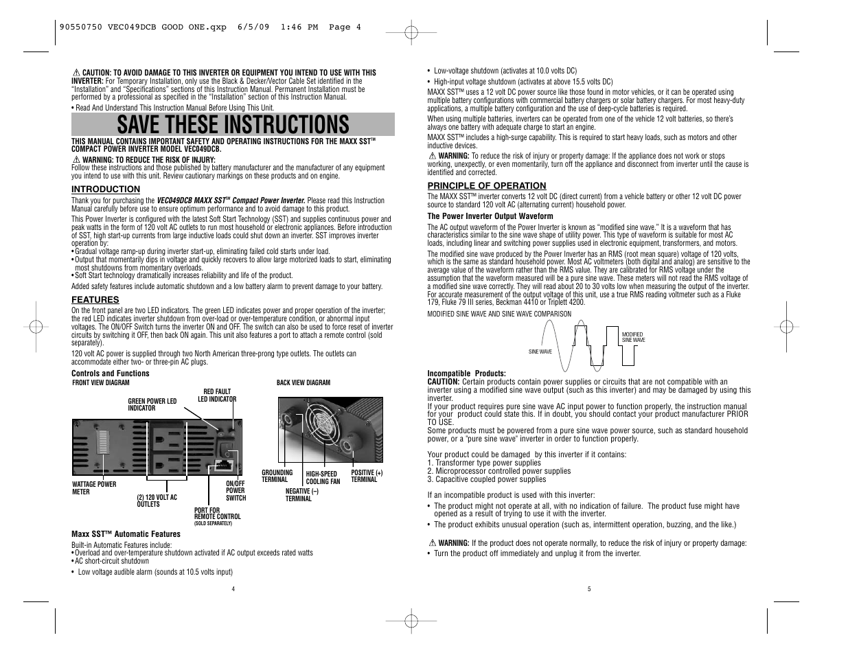 Save these instructions | Black & Decker Marine Battery User Manual | Page 3 / 22