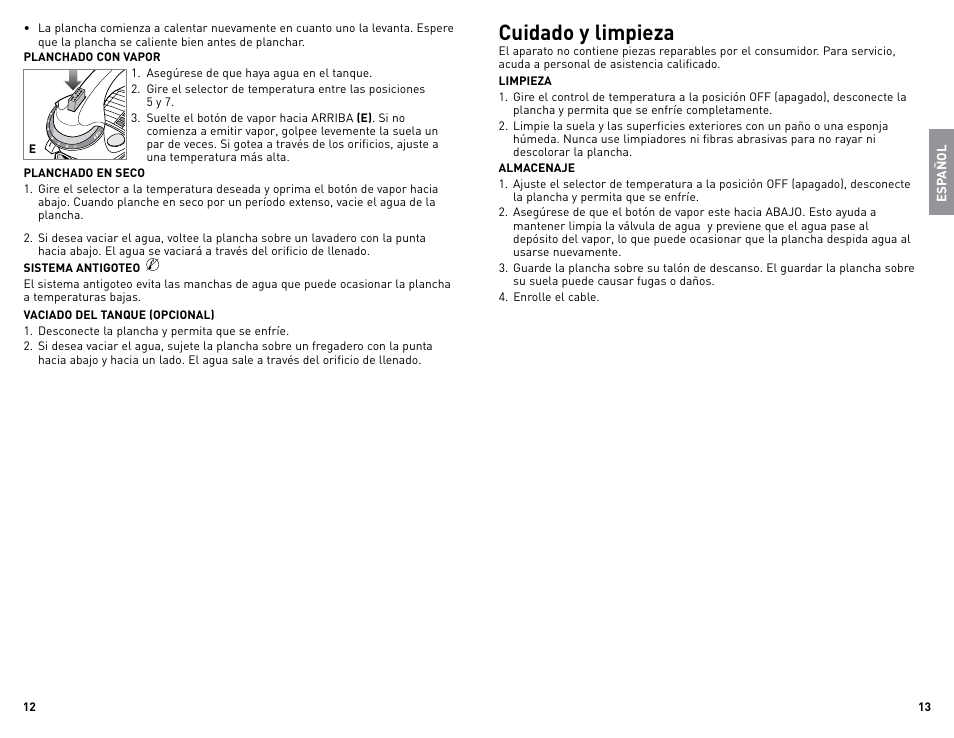 Cuidado y limpieza | Black & Decker Classic 4-7-50S User Manual | Page 7 / 13