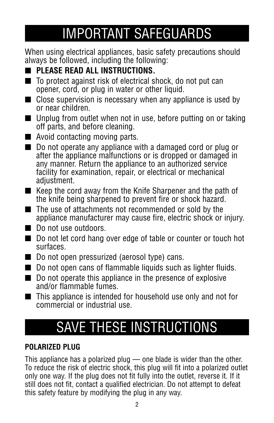 Safegaurds, Important safeguards save these instructions | Black & Decker MGD150 User Manual | Page 2 / 8