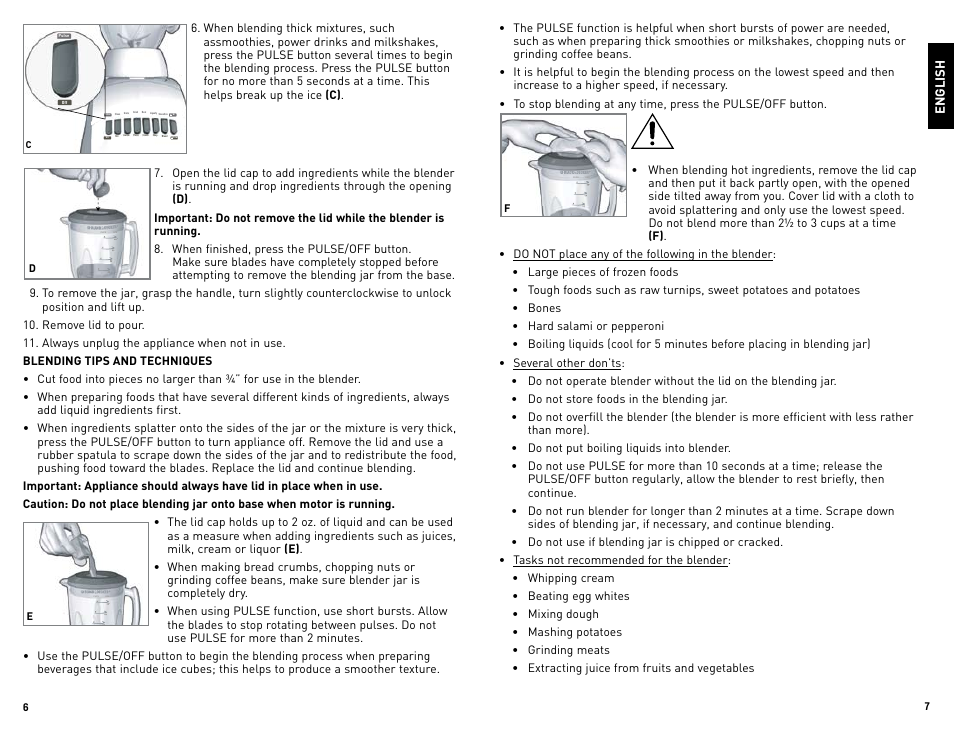 Cups ozs, English | Black & Decker CYCLONE BLC12650HUC User Manual | Page 4 / 19