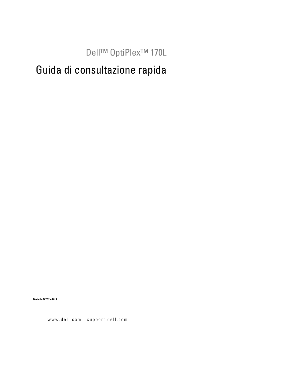 Guida di consultazione rapida, Dell™ optiplex™ 170l | Dell OptiPlex 170L User Manual | Page 103 / 202