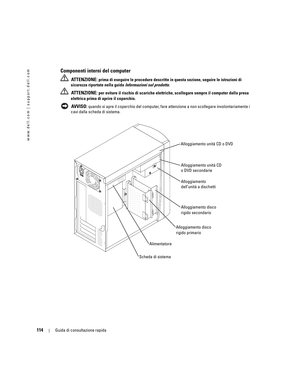 Componenti interni del computer | Dell OptiPlex 170L User Manual | Page 114 / 202