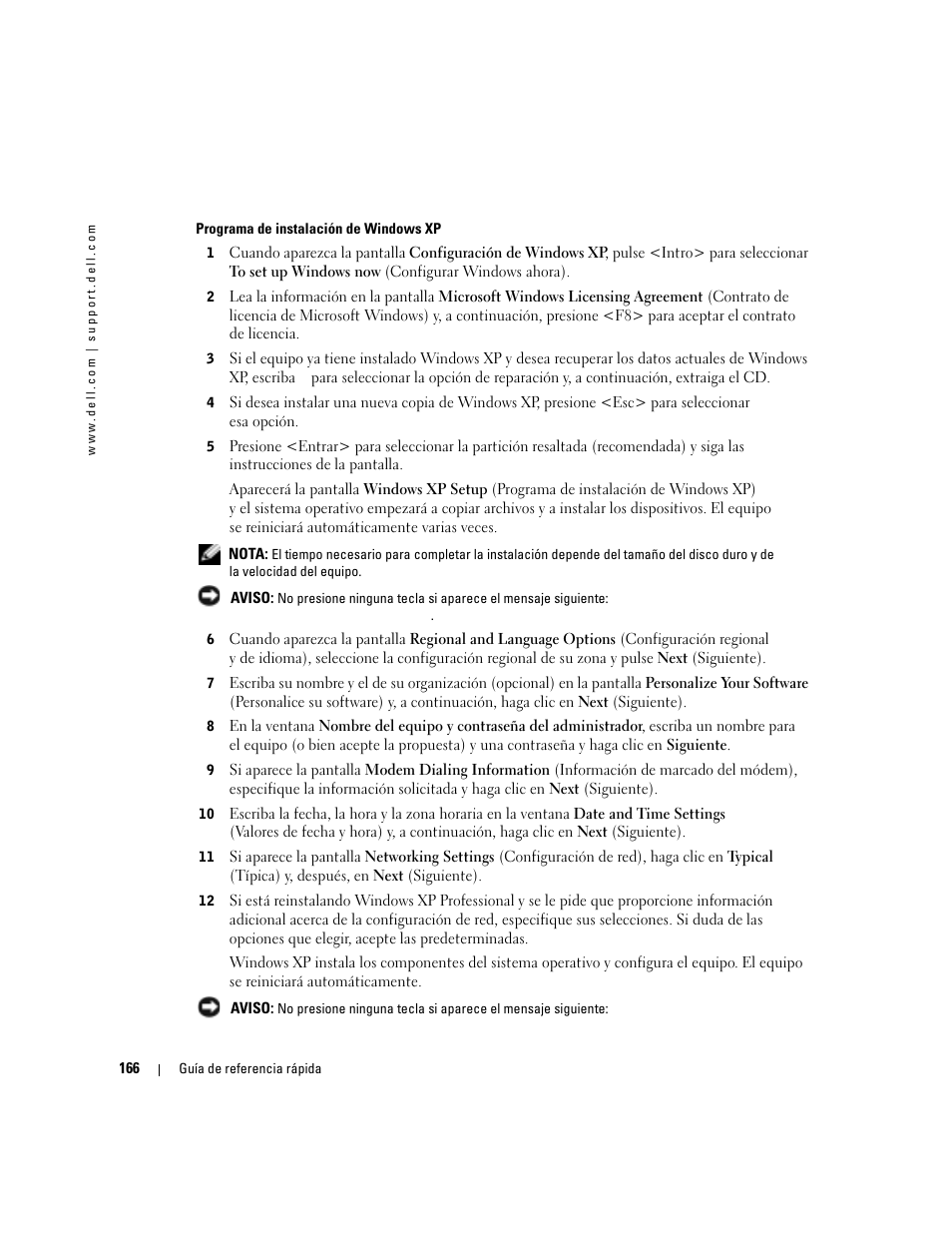 Dell OptiPlex 170L User Manual | Page 166 / 202