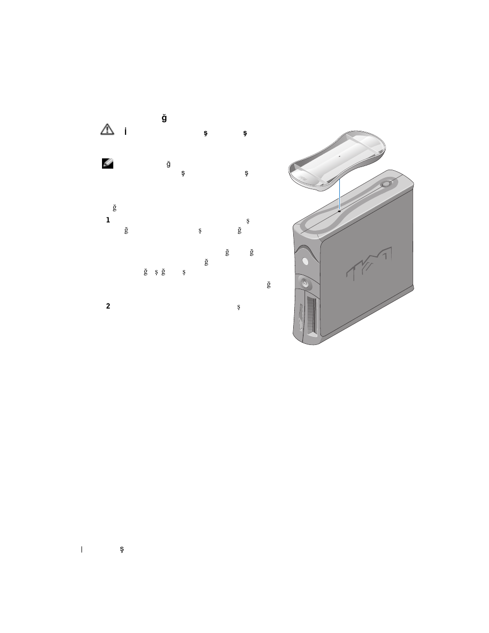 Bilgisayar altlığını takma ve çıkartma, Bilgisayar altlı, Inı takma ve çıkartma | Dell OptiPlex 170L User Manual | Page 180 / 202